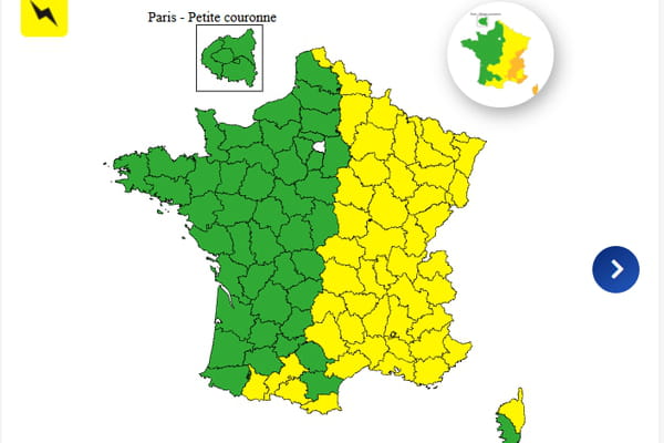 Une grande partie de la France reste en vigilance jaune ce mardi - Orages en France ©Météo France Une grande partie de la France reste en vigilance jaune ce mardi - Orages en France ©Météo France